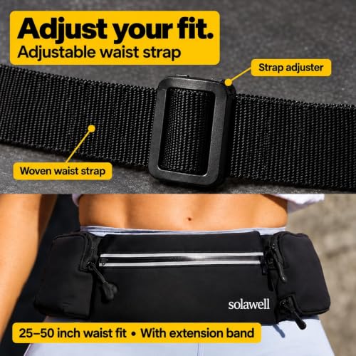 Hydration Fanny Pack with Water Bottle & Phone Holder - Black