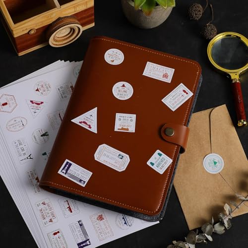 1500 Pcs Travel Passport Stamp Stickers with Envelope Seals - Waterproof Decor