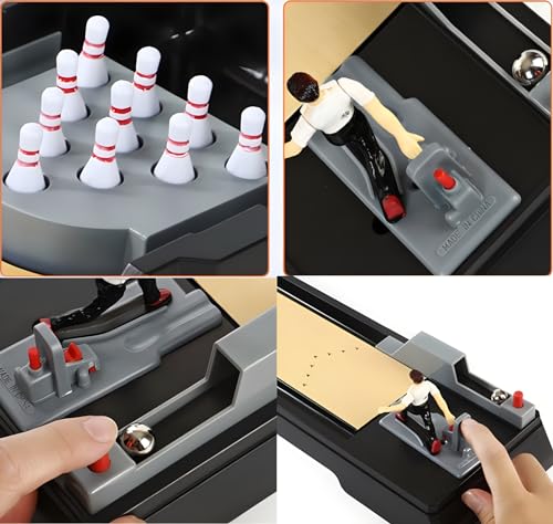 Tabletop Bowling Game Set with 10 Pins and Ball, Mechanical Play, 6+