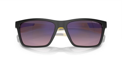 ARNETTE Men's AN4328U Middlemist Universal Fit Rectangular Sunglasses, Black/Rose Gradient Grey Mirrored Blue, 58 mm