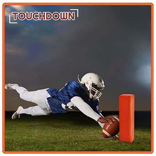 8 Pack Football End Zone Pylons - Orange, 18 Inch Regulation, Weighted & Anchorless
