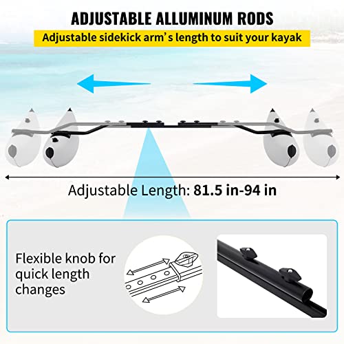 Inflatable Kayak Stabilizers with Adjustable Outrigger System - PVC Float Kit