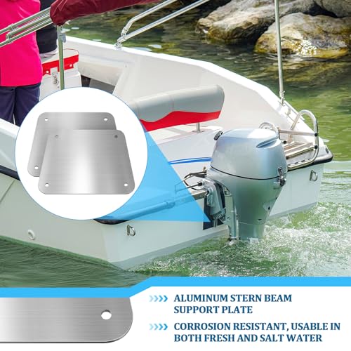 Bememo 2 Pcs Boat Outboard Transom Support Plates Reinforcement Aluminum