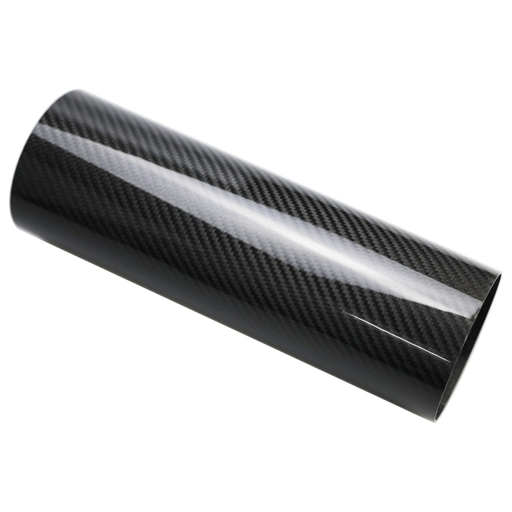 KRD PERFORMANCE 102mm (4") OD Straight Carbon Fiber Tube, 4 Inch Outer diameter, Length 300mm (11.8"), 1.5mm Thickness, 3K Twill Real Carbon Fiber Pipe