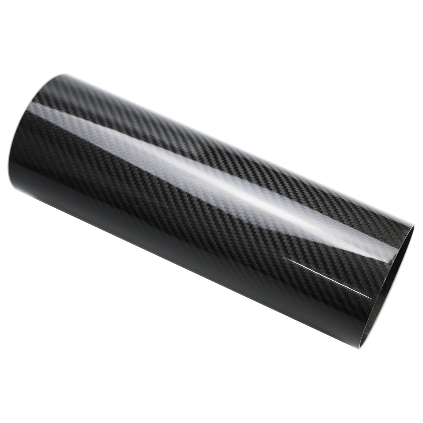 KRD PERFORMANCE 102mm (4") OD Straight Carbon Fiber Tube, 4 Inch Outer diameter, Length 300mm (11.8"), 1.5mm Thickness, 3K Twill Real Carbon Fiber Pipe