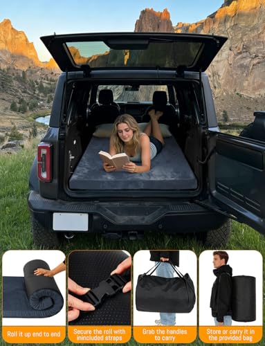 Dark Grey Memory Foam Camping Mattress 3-Inch Portable Waterproof Sleep Pad