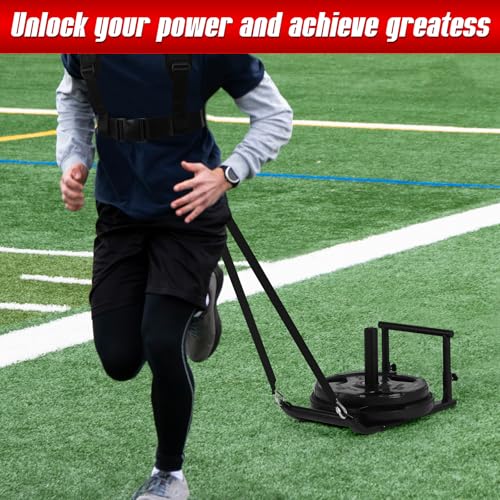 GADFISH Workout Fitness Sled, Weighted Sleds Push Gym Equipment for