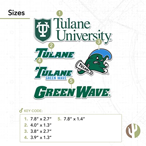 Tulane University Green Wave Sticker Decal - Official College Fan Gear