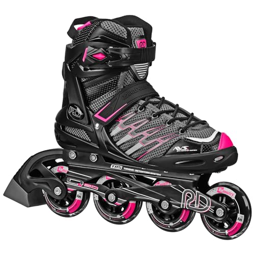 Roller Derby AERIO Q-60 Women's Inline Skates Black/Pink Size 9 - Lightweight Sport