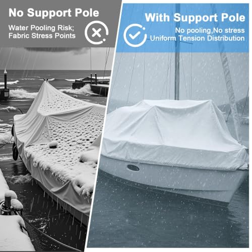 EMART Adjustable Boat Cover Support Poles 33-66 Inches Black 2 Pack
