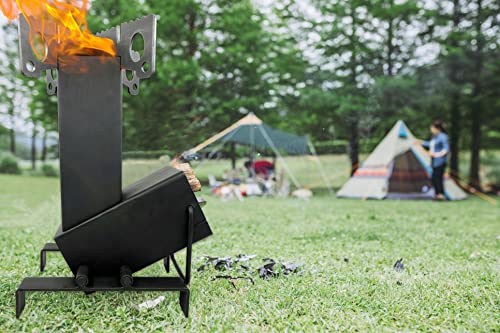 StarBlue Collapsible Rocket Stove with Free Carrying Bag - Portable Camping Wood Stove