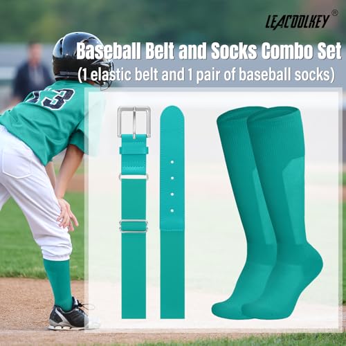 Youth Teal Baseball Belt and Socks Combo Set Breathable Softball Accessories