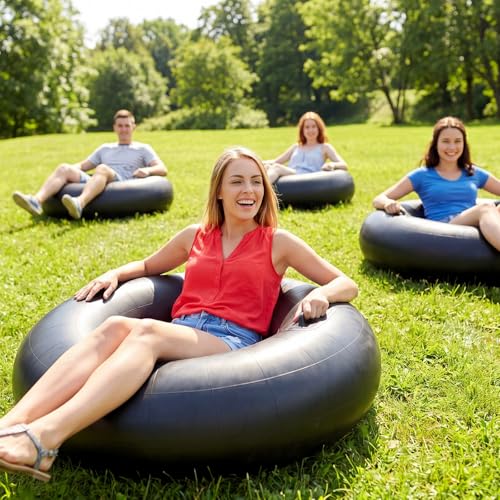 BBTO 2 Pack Inflatable River Tubes 48 Inch Heavy Duty Rubber Pool Floats for Adults