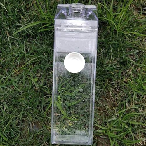 34oz Clear Leakproof Milk Carton Water Bottle - Portable Drinkware for Outdoor & Camping