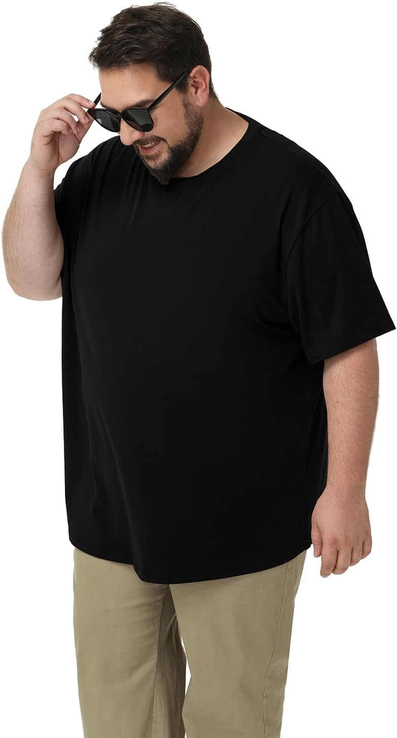 TEZO Men's Big & Tall Oversized T-Shirts - Classic Relaxed Fit Casual Tees | 3 Pack