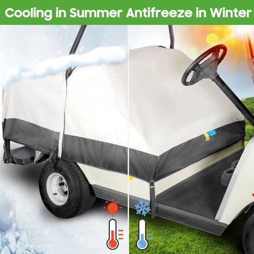 10L0L Waterproof Golf Cart Seat Cover, Universal for Yamaha EZGO Club Car 2+2 Seats Rain Covers | 600D Oxford Golf Cart Seat Protective Covers | Rain & Dust Protection | Easy On/Off for Daily Use