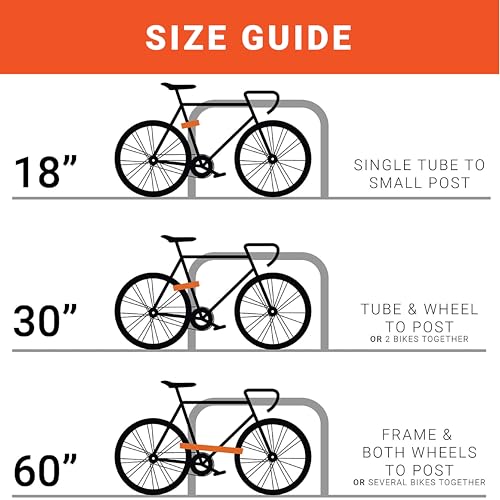OTTOLOCK Cinch Bike Lock 30 Inch - Orange, Lightweight Theft Deterrent