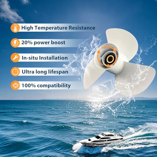 Boat Propeller for Yamaha 50-130HP 14x11 Pitch - Aluminum, 3-Blade, Right-Hand