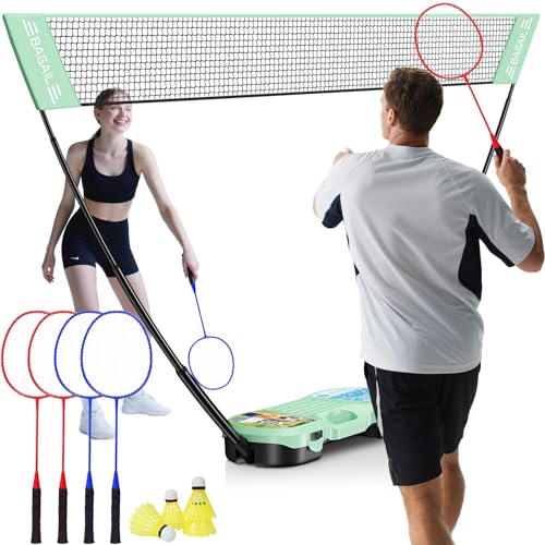 Portable Badminton Net Set with Rackets and Carry Case for Outdoor & Indoor Games