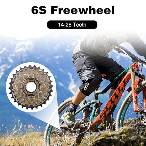 WEEROCK 6-Speed Threaded Freewheel 14-28T for Mountain and Cruiser Bikes