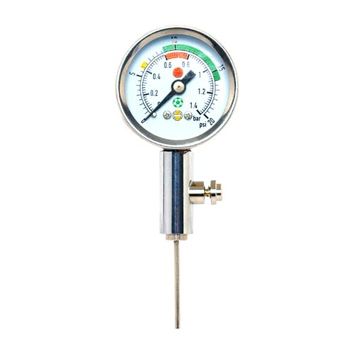 Firelong Accurate Ball Pressure Gauge - Heavy Duty Metal Made, Test and Adjust Analog Gauge for Football, Soccer, Rugby, Basketball, Volleyball and Other Sports Balls
