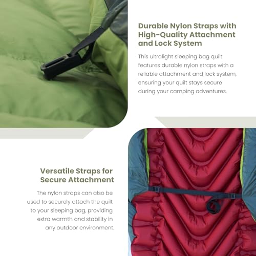 Ultralight Sleeping Bag Top Quilt 850 Down - Single Pack for Backpacking Camping