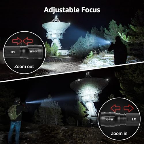 LED Flashlight Waterproof Focus Light Black - Portable Handheld Torch