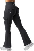 YEOREO CoreFlex Women's High-Waisted Flare Leggings - Hidden Pockets & No Front Seam | Gym & Yoga Essentials