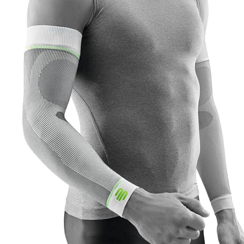 Bauerfeind Sports Compression Arm Sleeves White Medium/Long Gradient - 1 Pair