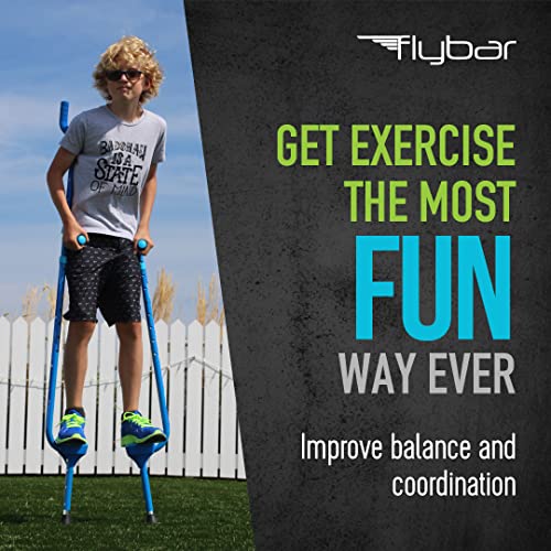Flybar Master Walking Stilts - Adjustable Height Kids Outdoor Play Blue Edge
