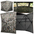 Lenotos 270° See-Through Hunting Blind - Pop Up Ground Blind for 2-3 People, Camouflage, Silent Windows, Portable Durable Ground Blind for Deer & Turkey Hunting - Variation 1013