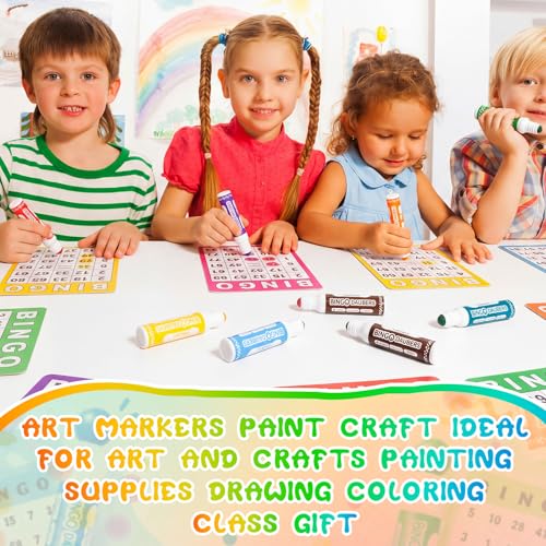 48 Pack Colorful Bingo Dot Markers - 8 Classic Colors, 15ml Capacity, Kids & Classroom Use
