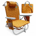 Bliss Hammocks Folding Backpack Beach Chair Recliner with Cooler - Amber Leaf Variant