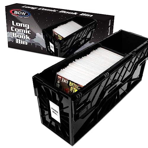 Long Comic Book Storage Bins - Holds 300 Comics Each, Stackable, Black, 1 Pack (Variation of THIS listing)