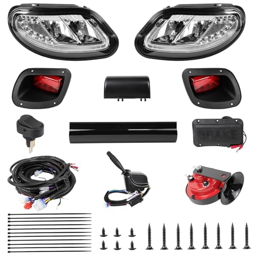 KAKSEY Golf Cart LED Headlight & Tail Light Kit with Turn Signals for EZGO 2014+