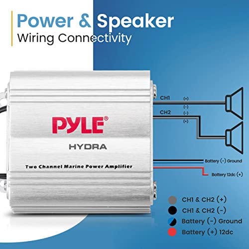 Marine Amplifier 400W 4 Channel Audio Amplifier - Silver