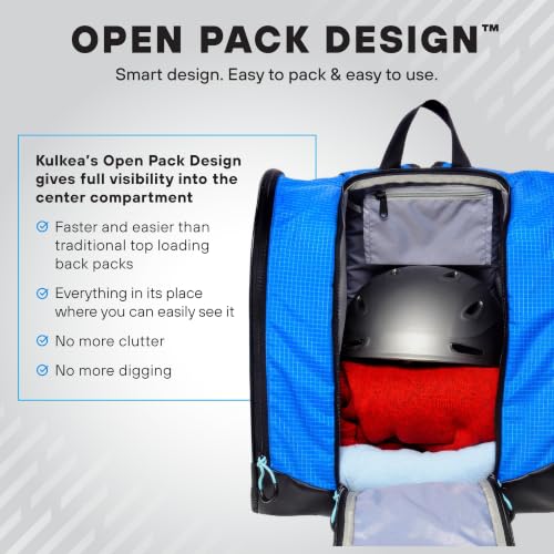 Kids Ski Boot Backpack - Speed Star 35L Snowboard Gear Bag - Blue Light Blue