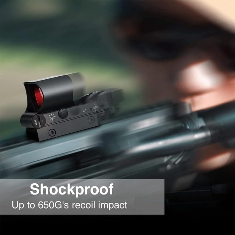Red Dot Sight - Skiennix Reflex Sight with 4 Adjustable Reticles for 20mm Picatinny Rail