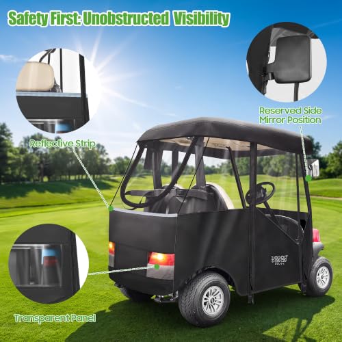 10L0L Golf Cart Enclosure for 2 Passenger Club Car Precedent/Tempo/Onward 58-Inch Roof - Winter Ready
