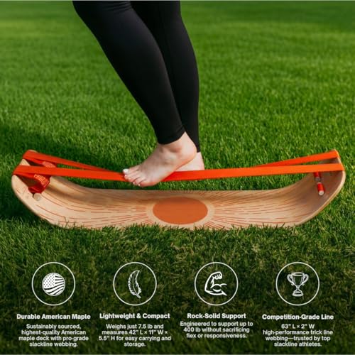 GIBBON SlackBoard Plus - 2 Line Balance Board for Kids & Adults, Indoor & Outdoor Fitness