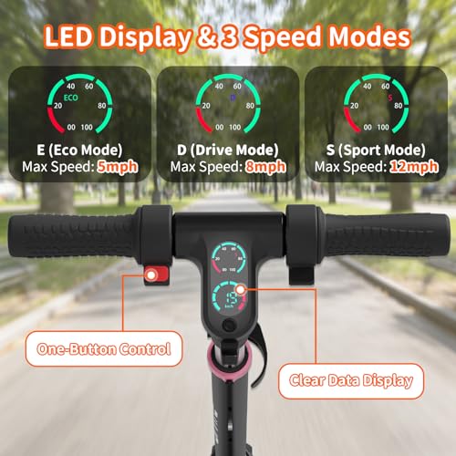Pink Electric Scooter for Kids Teens & Adults 250W Foldable UL2272 Certified