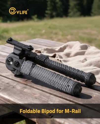 CVLIFE 30% Carbon Fiber Bipod 8-11 Inch Adjustable, Tilt & Swivel Head for Rifles