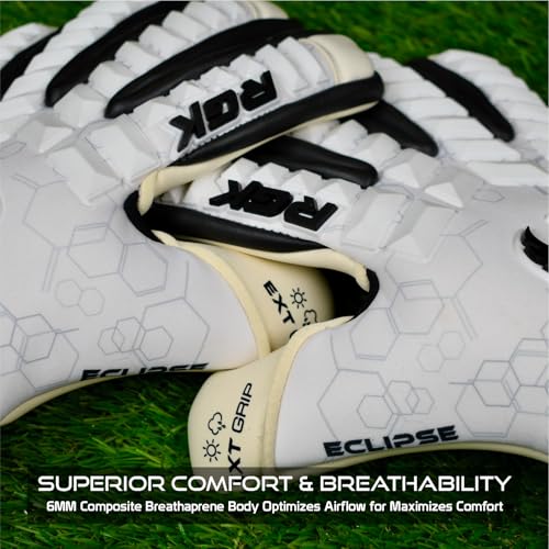 Renegade GK Eclipse Phantom Goalkeeper Gloves - Level 5, Adult & Youth, 9 Size, Fingersave, Max Grip & Comfort