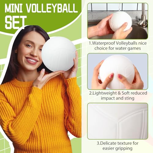 Jexine 96 Pack Mini Inflatable Volleyballs with Pump - 4 Inch Sports Balls Set