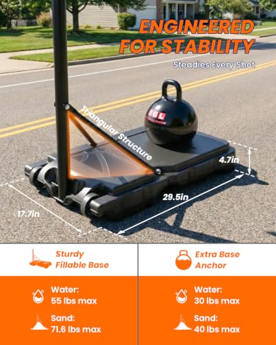 Kids Adjustable Basketball Hoop 33 Inch Portable Outdoor/Indoor Goal