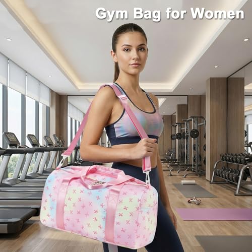 Kids Dance Bag with Shoe & Wet Compartments - Pink Bow Variation