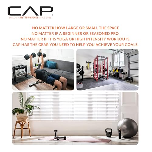 CAP 35 lb Chrome Handle Rubber Coated Dumbbell Pair - Anti-Roll Hex Weights