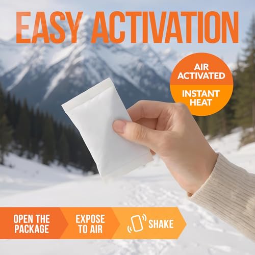 Disposable Hand Warmers Pack of 50 Pairs - Up to 11 Hours Heat, TSA Approved