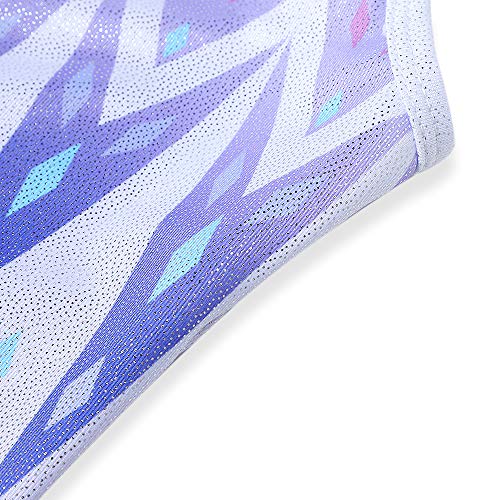 Girls Gymnastics Leotard 3-4T Snowflake Ribbon Sparkle - Blue Purple Hot Pink
