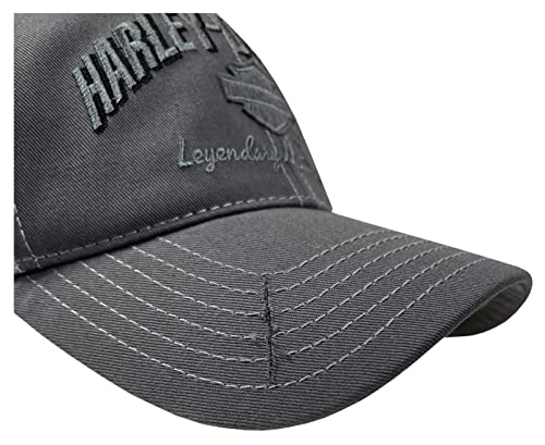 Harley-Davidson Men's Mesh Baseball Cap with Distressed Brim - Black